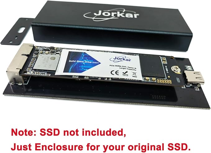 External USB-C 3.2 SSD Enclosure for MacBook Air/Pro 12+16 PIN SSDs Hard Drive Reader for A1466 A1465 A1502 A1398 SSDs mid 2013-2017 Portable Mac SSD to USB C Adapter Case