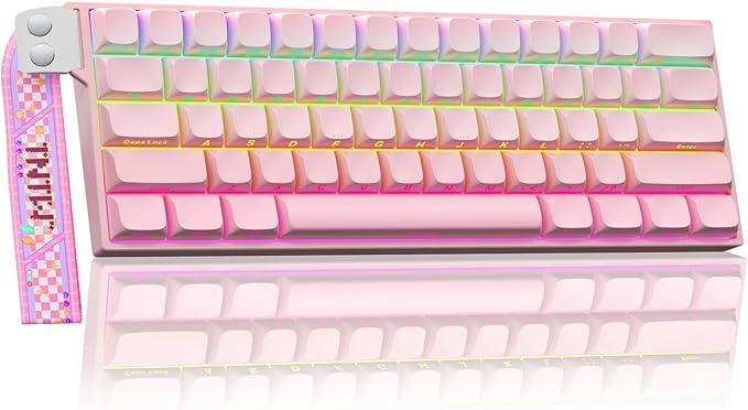 Aula MINI60 HE PRO - 60% Mechanical Gaming Keyboard Wireless Hall Effect Magnetic Switch Hot Swappable Adjustable Actuation Rapid Trigger Mode 8000 Hz Polling Rate 60 Percent Compact Design Pink