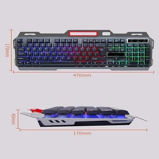 Mechanical Gaming Keyboard RGB Backlit Keys Computer Keyboard 104 Keys Wired Gaming Keyboards USB Keyboard for PC Gamer Laptop (Black)