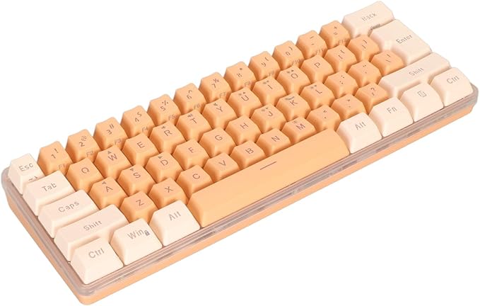 GOTOTOP 60% Wired Gaming Keyboard RGB Mini Keyboard with 6 Backlight Effects Compact 61 Keys Keyboard for 11 10 8 7 Vista USB Wired Plug and Play (Yellow Orange)