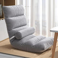 ELEFOCUS Floor Chair Adjustable for Adults 5 Adjustable Position Folding Floor Gaming Chair Lounger with Pillow for Reading(Light Gray C)