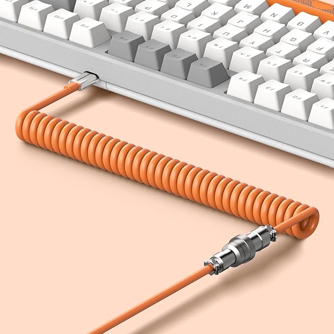 MAGIC-REFINER AK873 Wired 75% TKL Gaming KeyboardHot-Swappable Blue SwitchPBT KeycapRainbow Led BacklitErgonomic Mechanical Keyboard+Custom Coiled USB/Type-C Aviation Cable for PC/Mac (Gray White)