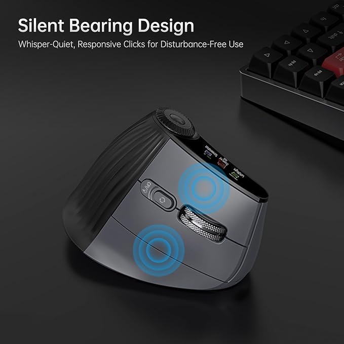 Bluetooth Travel Mouse 2.4G Rechargeable Mouse with USB Receiver Wireless Mice Compatibility for Computer Laptop Notebook PC (Black XM7D)