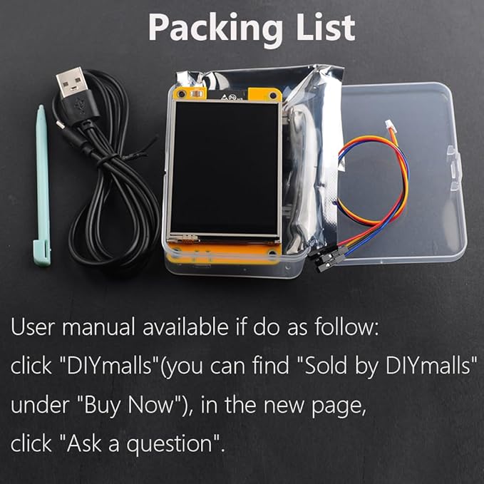 2.8 inch ESP32-2432S028R ESP32 Yellow Display - 9341 Resistive Touchscreen 240x320 TFT LCD Module CYD Development Board for Arduino IDE (Pack of 2)