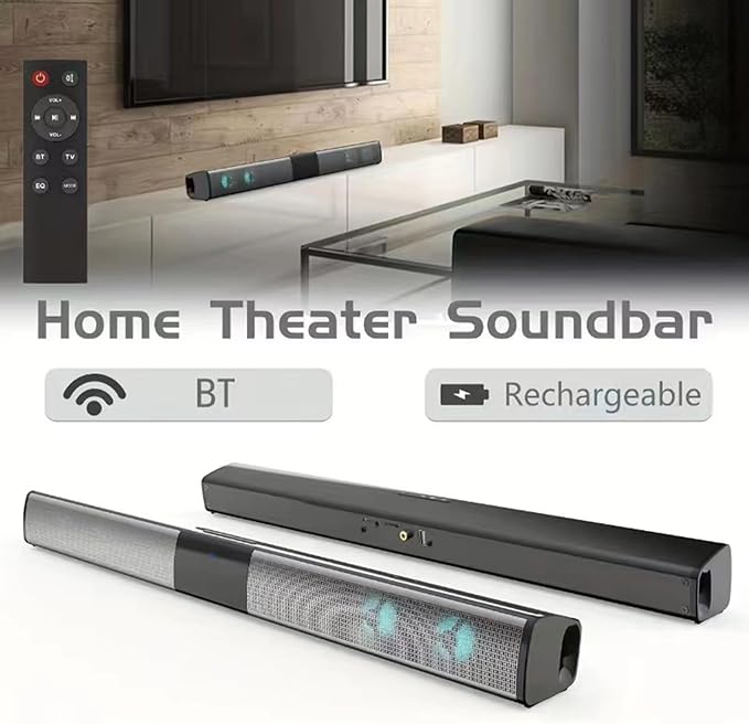 Aoresac Echo Wall BT Speaker RGB Ambient Light Quad Speaker Design for Home Theater 2000mAh Battery Computer Speakers Wind Guide Design