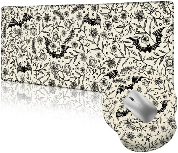 Goth Bat Ergonomic Mouse Pad with Wrist Rest Extra Large Gaming Computer Mousepad