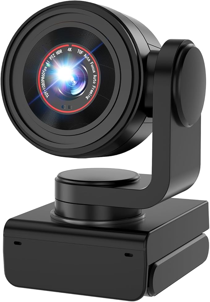 MT-VIKI 4K AI Webcam with PTZ TOF 0.2s Autofocus HDR 92°Wide Angle 4K@30/1080P@60 Gesture Control&ampSubject Tracking Dual Noise-Canceling Mics USB-C UVC for Zoom/Teams/OBS