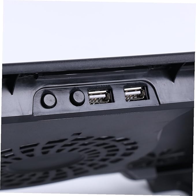 Laptop Cooling Pad with 5 Fans USB Cooler Base for Gaming and Office Use Adjustable Angle Anti-Skid Black Laptop Cooling Device