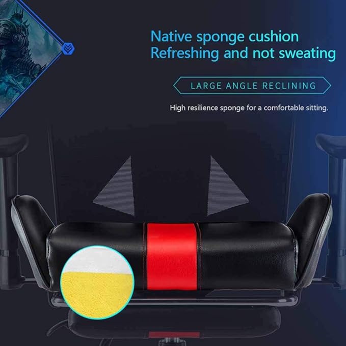 Computer Chair Video Game Chair with Removable Lumbar Pillow Ergonomics Game Computer Chair Lifting Handrail Racing Style High-Back PU Leather Office ChairBlack Red