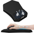 Ergonomic Mouse Pad Wrist Rest Support Massage Design Surface for Carpal Tunnel Pain Relief Memory Foam Non-Slip PU Base for Computer Desk Black