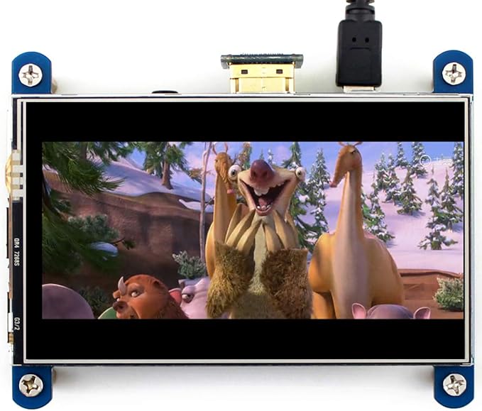 waveshare 4inch HDMI LCD Compatible with Raspberry Pi 5/4B/3B+/3B/Zero W/Zero 2W 480x800 Resolution IPS Display Resistive Touch Screen Support Windows 11/10 / 8.1/8 /7