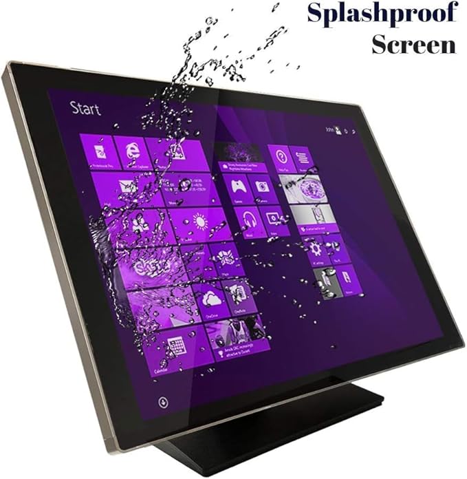ANGEL POS Commercial-Grade 19 Sturdy Aluminum Frame 4:3 Capacitive Touch Screen Monitor 1280×1024 Splash-Proof Glass Bezel-Free Design Metal Casing &amp Base Back Control Buttons
