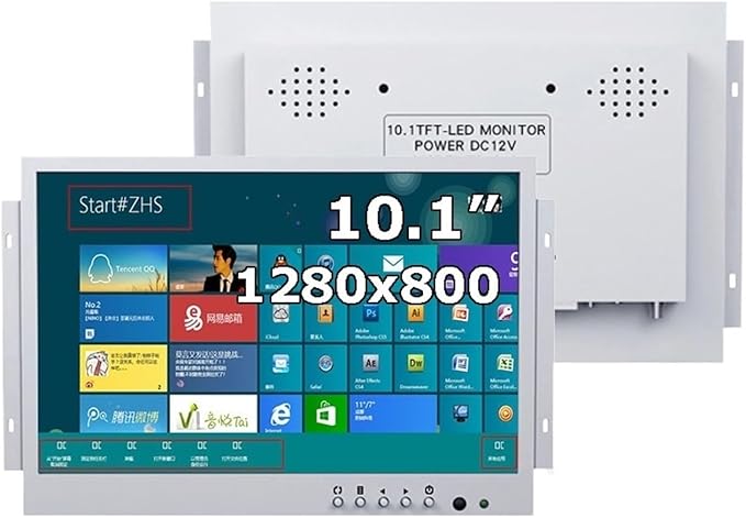1pc Open Frame Style White Color 10.1 Inch 1280x800 Metal Touch Monitor with AV BNC VGA HDMI USB Interface(Capacitive Touch)