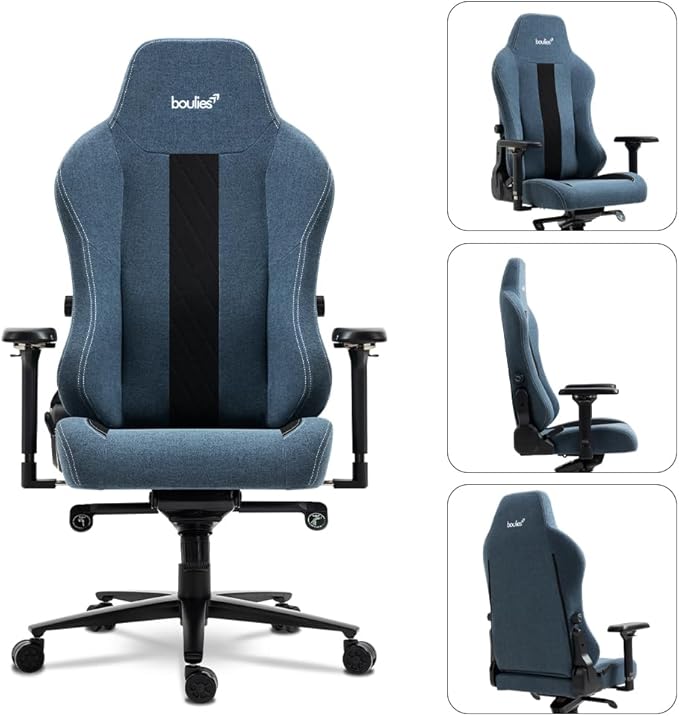 boulies Master Gaming Chair Ergonomic Office Chair for Adults with 4D Armrests Comfortable Computer Chair for Home with Adjustable 4-Way Built-in Lumbar Support (Slate Blue Max)