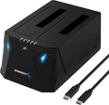 SABRENT USB Type C SATA 2.5” &amp 3.5” Dual Bay Hard Drive Docking Station | Offline Cloning | Up to 5Gbps | Tool Free Installation (EC-CH2B)