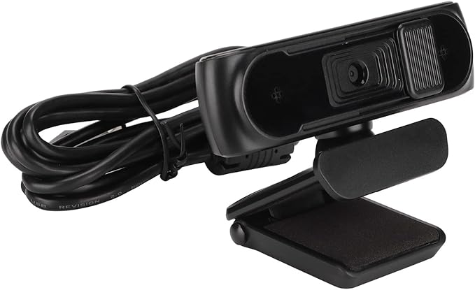 HD 1080P Webcam with Autofocus and Mic Plug and Play Computer Camera for Online Learning Teaching Meeting Black