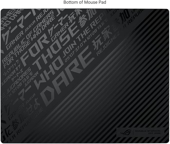 ASUS ROG Moonstone Ace L Glass Gaming Mouse Pad – 19.7” x 15.7” Ultra-Smooth Matte Tempered Glass for Quiet Ultrafast Glides Impact/Scratch Resistant Easy to Clean Anti-Slip Silicone Base - Black