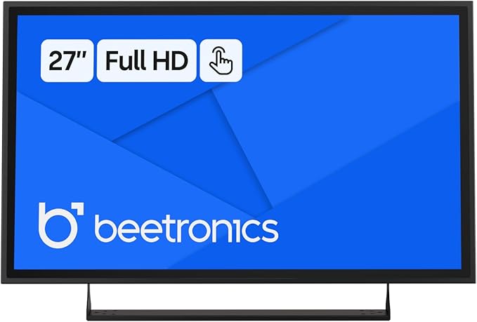 Beetronics 27 Inch Touchscreen Monitor | Full HD 1080p | 27TS7M – Industrial-Grade Professional 10-Point Multi Touch Display for PC Mac Linux – HDMI DisplayPort USB-C VGA Inputs