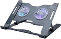 Laptop Cooling Pad with 8 Levels Height Adjustment Aluminum Ventilated Stand with LED Ambiances