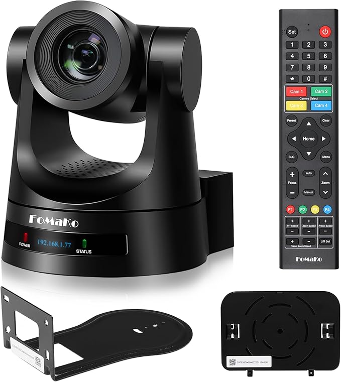 FoMaKo PTZ Camera HDMI AI Auto-Tracking Gen 3 20x Optical Zoom True to Life Colors PoE HDMI PTZ Camera for Church Services Worship Education vMix OBSNDI Upgradeable (FMK20SDI ProBlack)