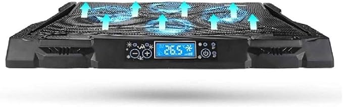 4 Fan Cooling Pad for 12 to 19-inch Gaming Laptop USB Powered Quiet Cooler Fan Portable Stand with Dual 2.0 USB Ports Blue LED Lights