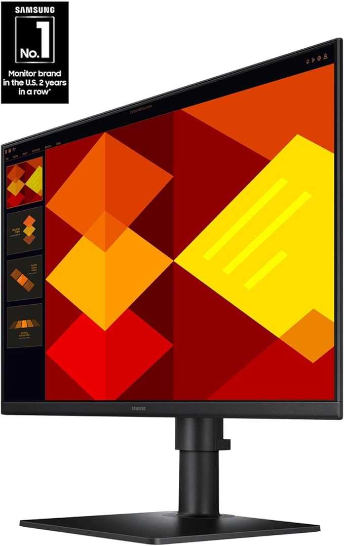 Samsung 24” (S40GD) Borderless Business Monitor with IPS Panel 100Hz Refresh Rate Eye Saver Mode Ergonomic Design Game Picture Mode LS24D408GANXGO