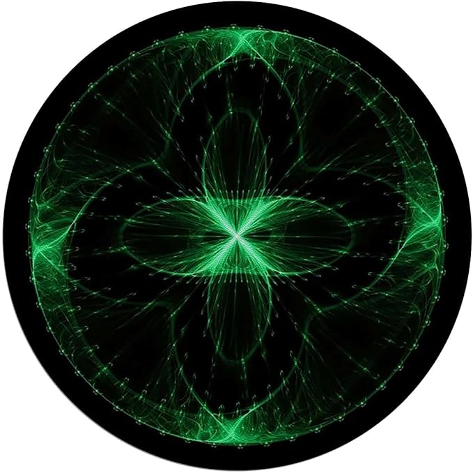 Multicolor PU Leather Gaming Chair Mat Chair Mat for Hardwood Floor Bohemian Interlace Circles Round Floor Mats for Office Chair Computer Desk Anti Slip Geometric Pattern Diameter 55 in