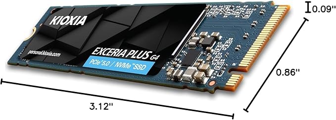 Kioxia Exceria Plus G4 NVMe M.2 2280 2TB PCIe 5.0 Gen5 Internal SSD