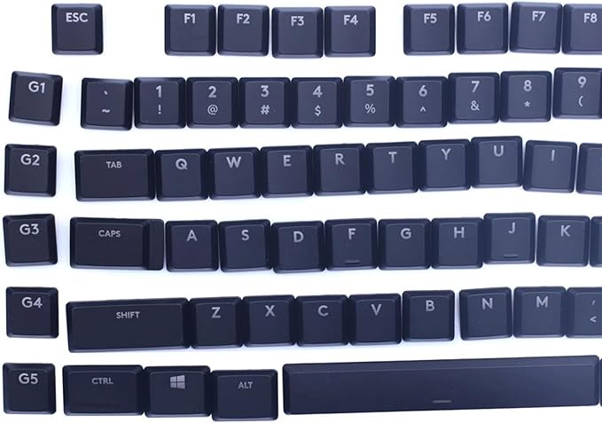 109 Keycaps of Complete Set to Replace for Logitech G915/G913/G815/G813 TKL RGB Mechanical Gaming Keyboard (Black)