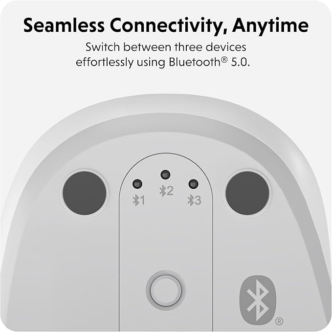 Hyperspace Wireless Mouse Bluetooth 5.0 — Ergonomic Wireless Mouse w/Adjustable Sensitivity Fast Switching Compatible w/MacOS Windows Chrome OS — Pair Up to 3 Devices
