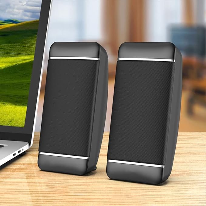Computer Speakers Mini Speaker with USB Powered 3.5 mm AUX-in Portable Speaker for Computer Laptop (Color : Black)