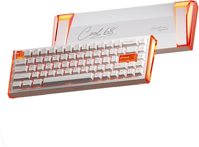 DAREU COOL68 60% Wired Gaming Keyboard Rapid Trigger Magnetic Switch Keyboard with 8000Hz Polling Rate Adjustable Actuation 0.1ms Latency SOCD Gasket Mount Hot swappable RGB Light