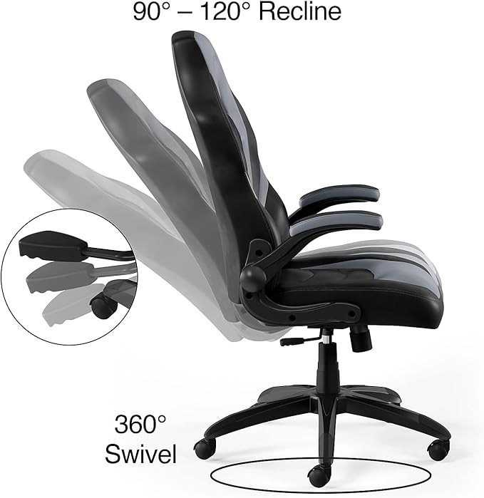 STAPLES Emerge Vortex Gaming Chair Ergonomic Adjustable Height Swivel Black 2-Pack
