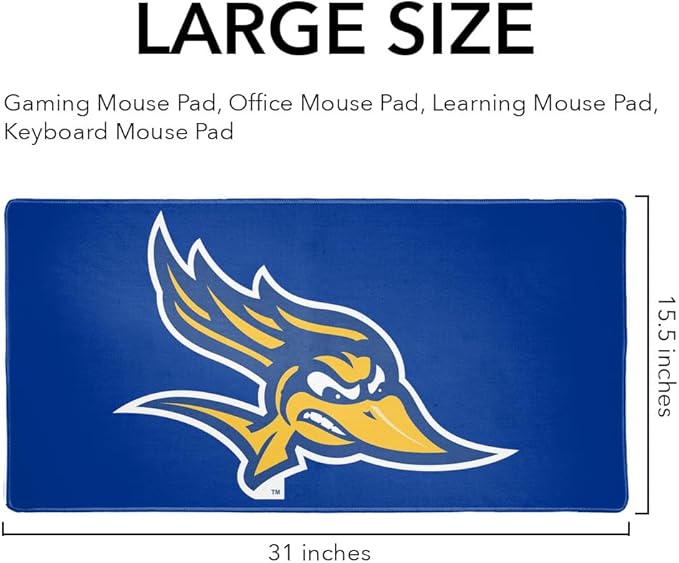 California State University Bakersfield Primary Logo Large Gaming Mouse Pad Desk Mat with Stitched Edges Non-Slip Base for Gamer Home and Office 31.5 x 15.7