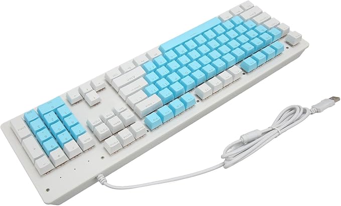 Vikye Gaming Keyboard with Mechanical Switch RGB Backlit 104 Keys USB Cable Widely Compatible with PC Laptop and Desktop (Red Switch