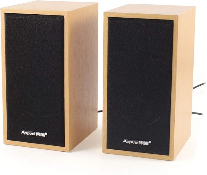 Pair Burlywood USB 2.0 3.5mm Stereo Mini Multimedia Speaker for Laptop
