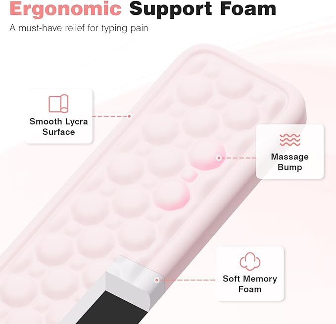 Ospelelf Ergonomic Mouse Pad and Keyboard Wrist Rest Typing Wrist Pad with Support Desk Mousepad Set for Office Pink