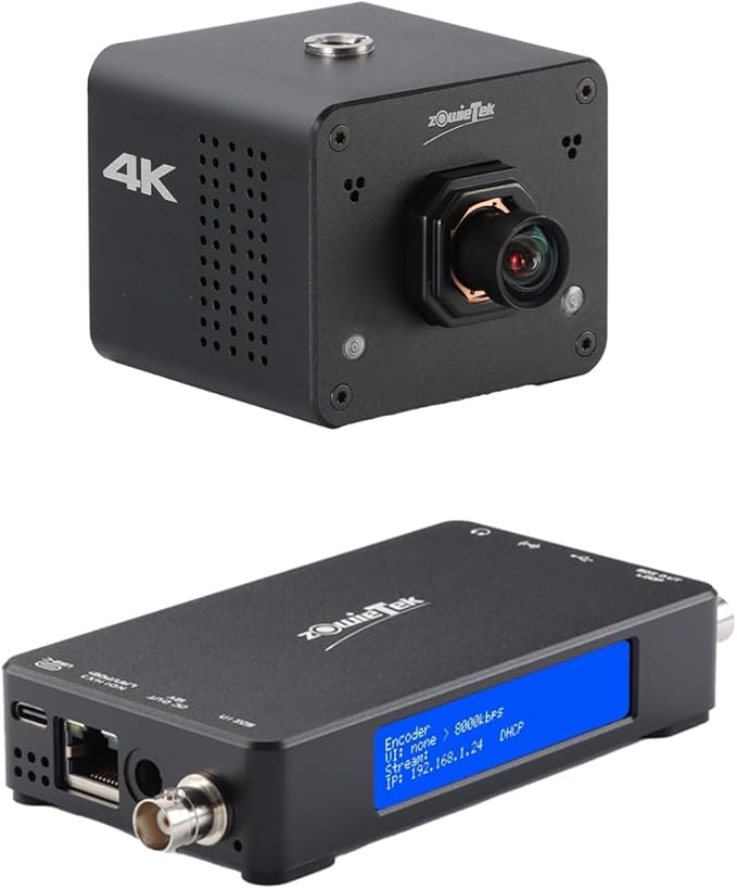 zowietek 4K NDI | HX3 POV Camera PoE ZowieCAM Webcam Simultaneously HDMI &amp SDI Output (M12 AF) + 3G SDI NDI Video Streaming Encoder Decoder