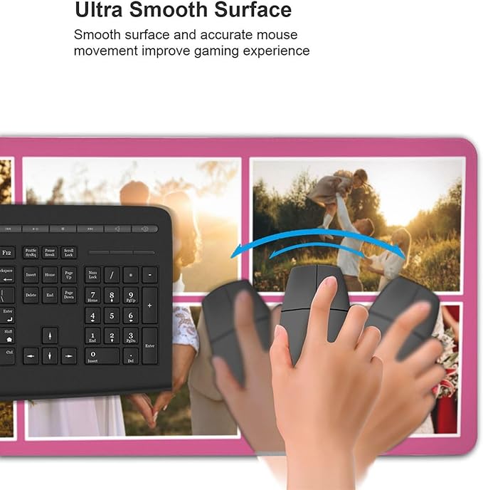 Custom Large Mouse Pad with Photo Personalized Mouse Pads with Picture Text Customized Non-Slip Mousepad for Gaming Offices Home Computer Desk 16x35.5in