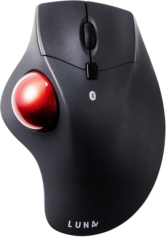 SANWA Bluetooth Wireless Ergonomic Trackball Mouse Optical Rollerball Mice Programmable Silent Buttons 40mm Trackball 600/800/1200/1600 DPI Compatible with MacBook Laptop Windows macOS