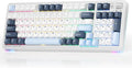 Machenike KG98 Mechanical KeyboardHot Swappable Custom Gaming KeyboardPre-lubed Linear SwitchesRGB SidelitTri-Mode 98 Keys Compact Layout for Gaming/Typing/Win/Mac/PC