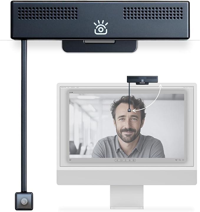 Pro - HD 4K Webcam with Eye Contact Noise Cancelling Mic Plug and Play USB for Mac and PC Zoom Webcam for Conferencing and Video Calling (Pro Camera)