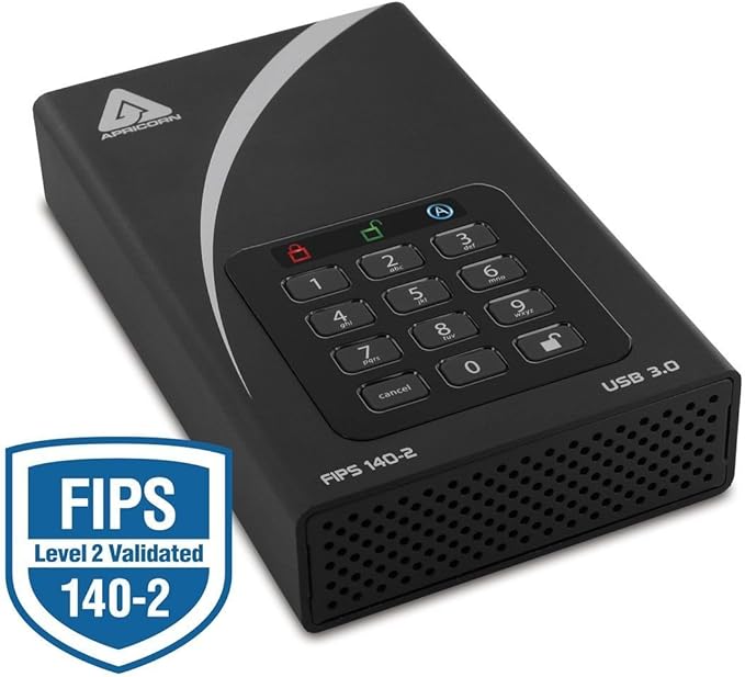 Apricorn 6TB Aegis Desktop Padlock FIPS 140-2 Validated 256-Bit Encrypted Hard Drive (ADT-3PL256F-6000)