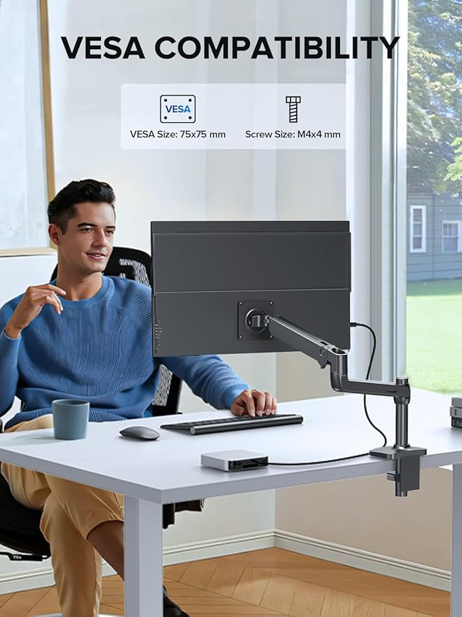 UPERFECT 24.5 Portable Monitor 240Hz Gaming Monitor 2000:1 Contrast FreeSync 0.1ms Fast IPS Large Screen Built-in 180° Adjustable Stand/VESA USB-C HDMI Second Screen for Laptop Phone Game Console