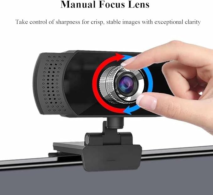 GIZNXBA 1080P Webcam with Microphone Streaming Webcam Manual Focus Plug and Play Noise-Canceling Microphone for Creators Podcasters Meetings