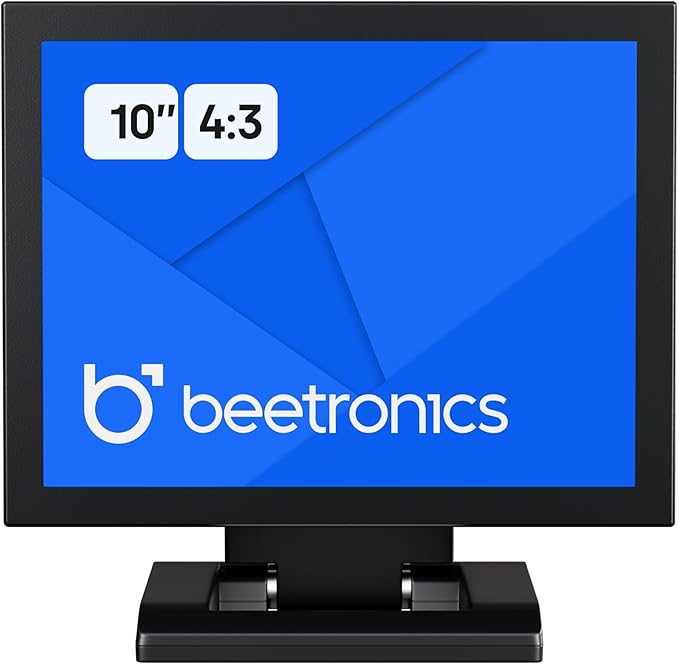 Beetronics 10 Inch Full HD IPS Monitor - Professional Industrial-Grade Display | HDMI VGA BNC RCA Inputs | Durable Metal Housing Matte Screen 4:3 Aspect Ratio Wide Viewing Angle - 10VG7M