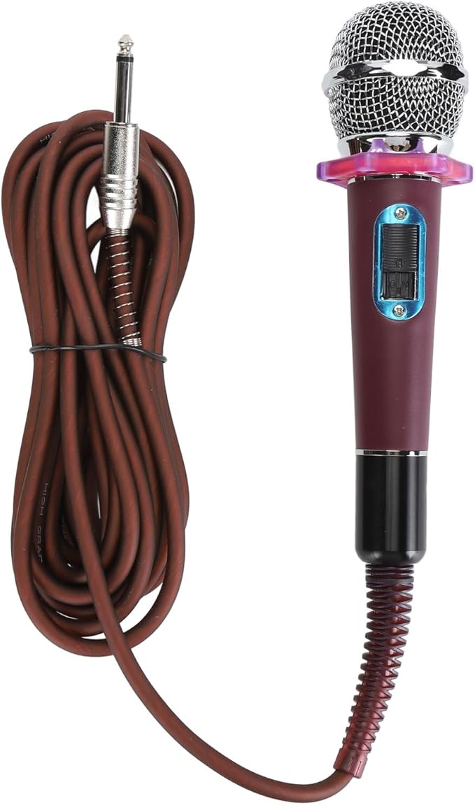 Microphone Handheld Mic Dynamic Moving Coil Cardioid Microphone for Singing 3 Pin XLR Interface Compatible for Power Amplifiers Mixers Effects Processors (P ink)