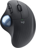 Logitech Ergo M575 Wireless Trackball Mouse Easy Thumb Control Precision and Smooth Tracking Ergonomic Comfort Design Windows/Mac Bluetooth USB - Graphite (Renewed)