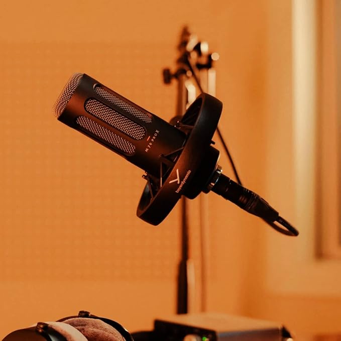 blucoil Beyerdynamic PRO X M70 Professional Front-Addressed Dynamic Microphone Bundle 10' XLR Cable 5-Pack of Reusable Cable Ties and 4-Pack of 12 Acoustic Foam Isolation Panel Wedges