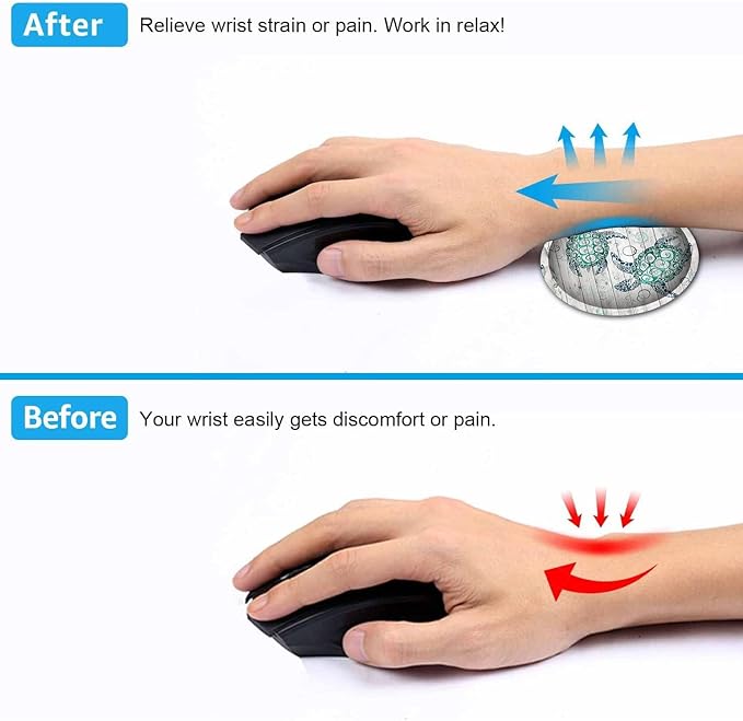 Large Gaming Mouse PadExtended Waterproof Desk Pad Protector (31.5 x 11.8)Ergonomics Memory Foam Mouse Wrist Rest Supportfor Home Office Laptop Easy TypingOcean Turtle Sea Turtle White Mouse Mat